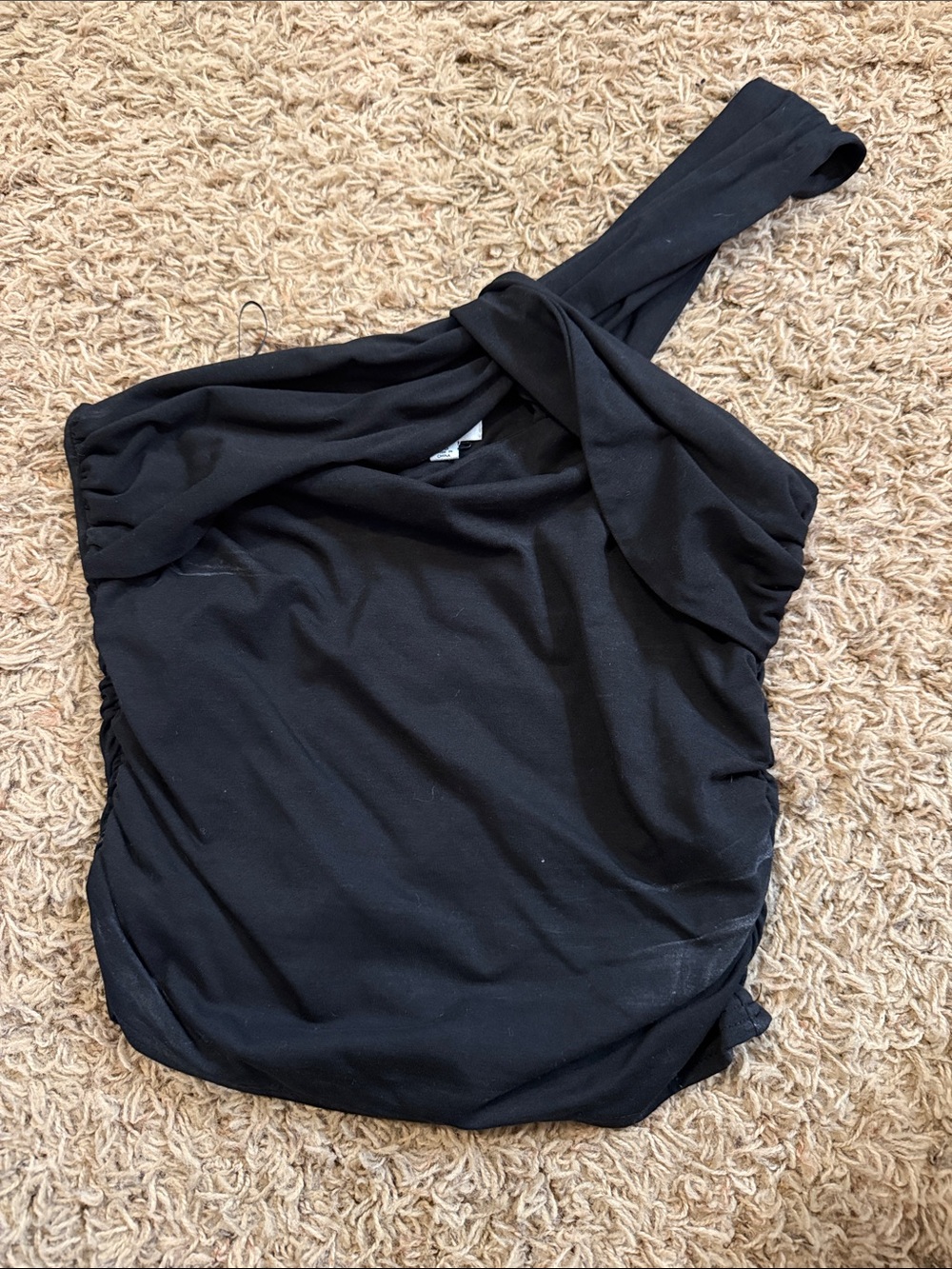 Le Lis Black One-Shoulder Twist-Front Camisole